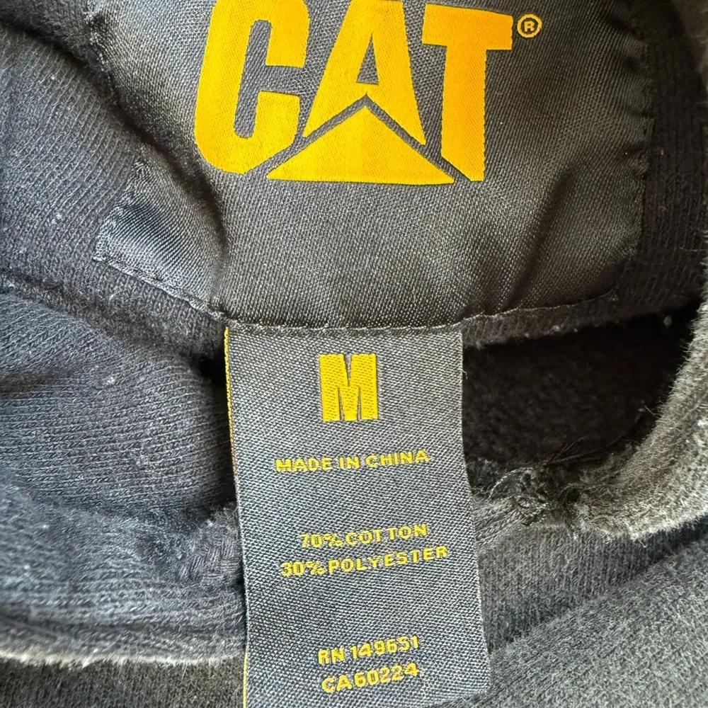 Black CAT Logo Hoodie – Men’s Medium / Unisex Workwear Pullover